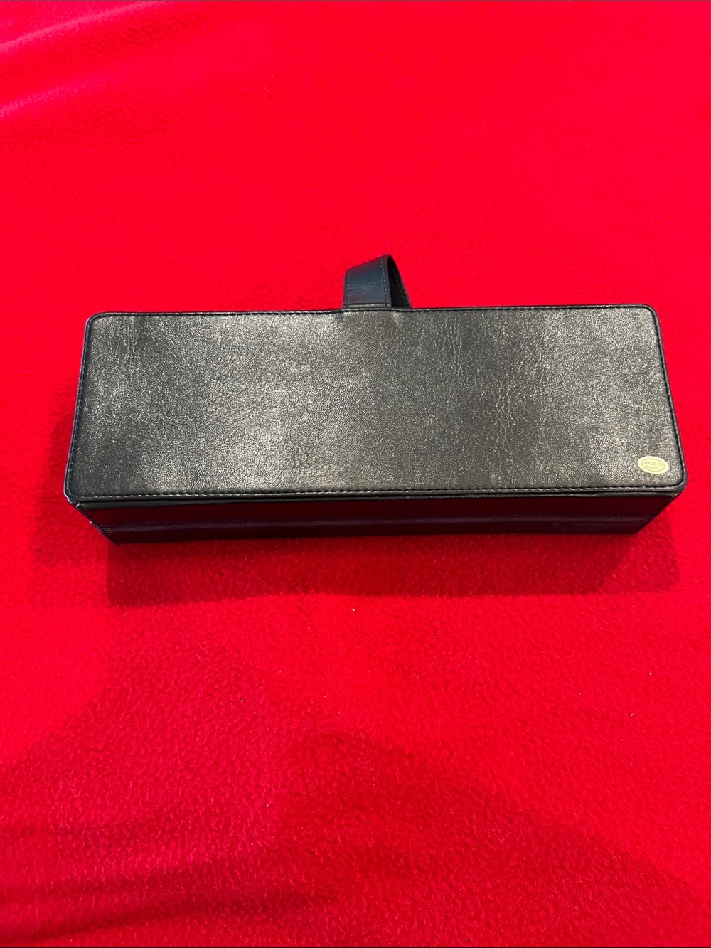 Black Leather Jewelry Organizer Case Hard Shell Storage - Picture 5 of 12